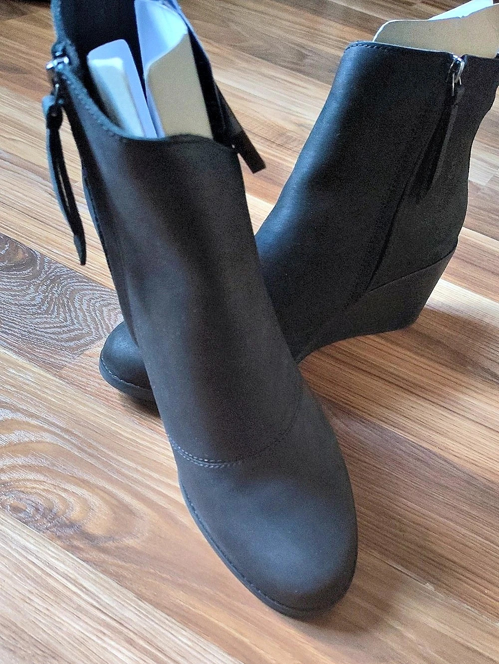 TOMS Goldie Wedge Ankle Bootie Black
